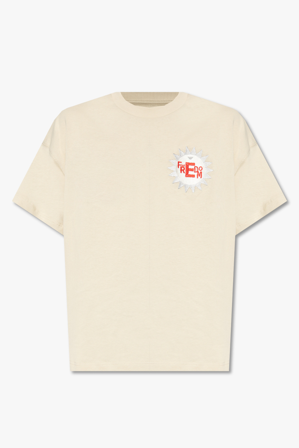 Tシャツ・カットソー Emporio Armani Beige Cotton T-Shirt Emporio Armani - Girls Beige Cotton T-Shirt | Childrensalon